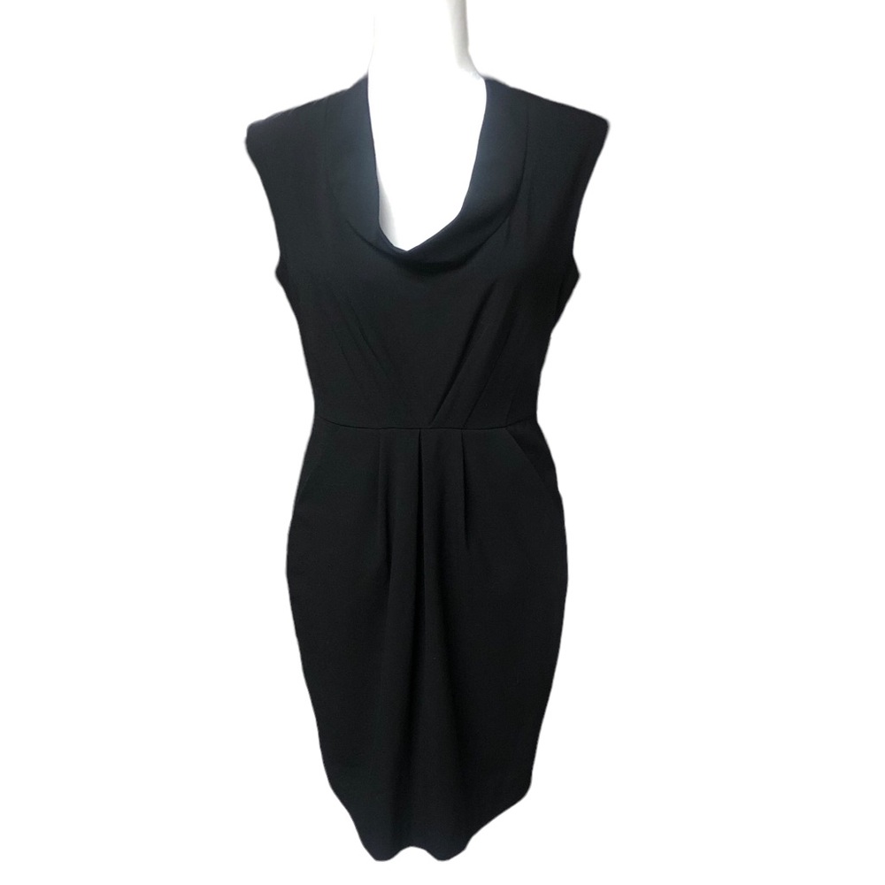 Vintage Kenneth Cole womens 6 New York black dress drape neck sleeveless party